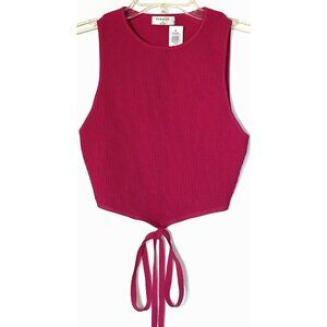 NWT ARITZIA BABATON Eros Pink Rose Baker Sculpt Knit Ribbed Crop Tank Top